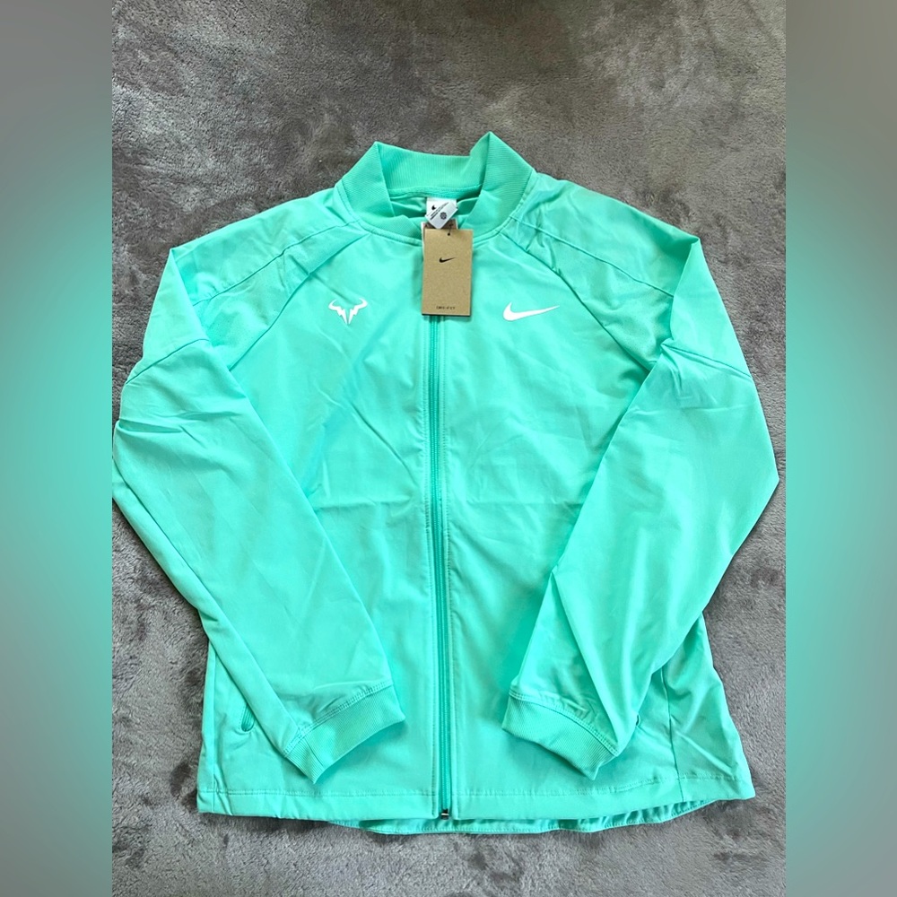 Nike Dri-FIT Rafa Nadal Men's Tennis Jacket Aqua Blue Size Large DV2885-349 New